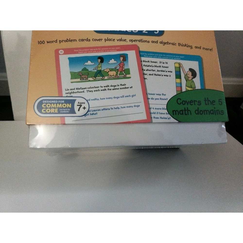 Problem Solving Card Bank by Lakeshore Grade 2-3, 5 Math Domains New sealed